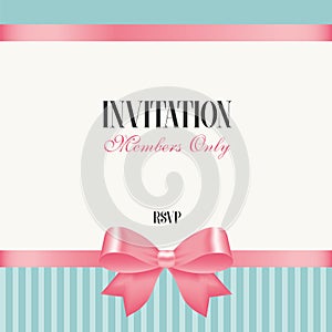 Invitation wirh pink bow photo