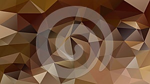 Vector irregular polygon background - triangle low poly pattern - dark chocolate brown, latte beige, caramel color