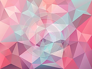 Vector irregular polygon background with a triangle pattern in baby pink, blue, purple color