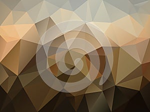 Vector irregular polygon background with a triangle pattern in brown, beige and gray color