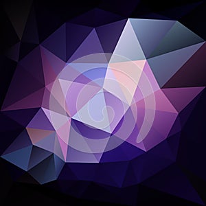 Vector irregular polygon background with a triangle pattern in dark purple, blue and black color