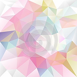 Vector irregular polygon background with a triangle pattern in light baby pastel colors