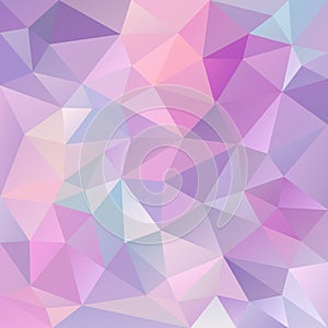 Vector irregular polygon background with a triangle pattern in light pastel purple and blue color