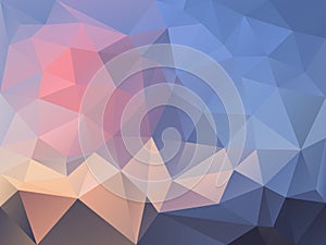 Vector irregular polygon background with a triangle pattern in pastel pink and blue color - daybreak