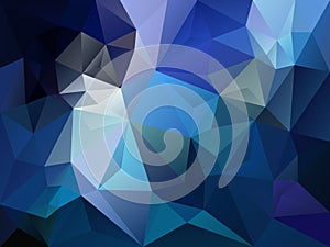 Vector irregular polygon background with a triangle pattern in sky and sapphire blue color