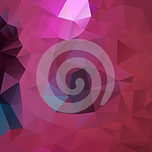 Vector irregular polygon square background - triangle low poly pattern - hot pink, magenta, fuscia, punch, blush, wine,