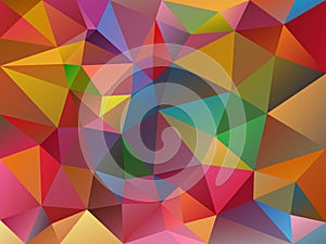 Vector irregular polygon variegated background with a triangle pattern in full color spectrum