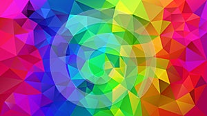 Vector irregular polygonal background - triangle low poly pattern - rainbow color full spectrum