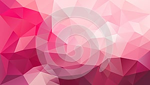 Vector irregular polygonal background - triangle low poly pattern - vibrant hot pink magenta color