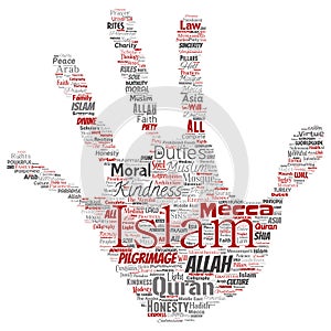 Vector islam, prophet, mosque hand print stamp