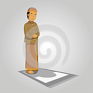 Vector Islamic Prayers, religion man