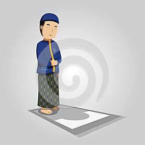 Vector Islamic Prayers, religion man