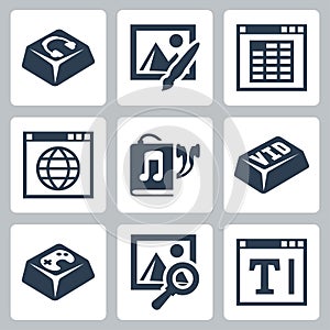 Vector isolated applications icons set photo