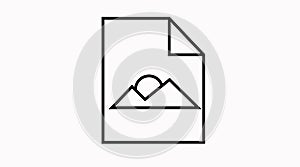 Vector Isolated Black and White Picture of Photo Icon