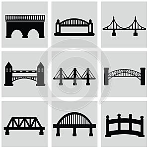 Vector isolated bridges big icons set