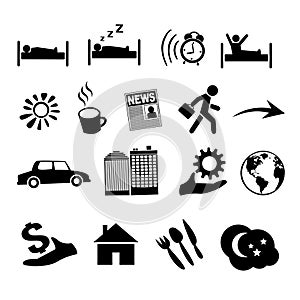 Vector isolated concept of human life icons