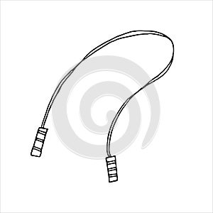 Vector isolated doodle element, rope for home workouts, coloring book