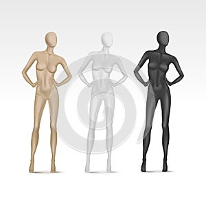 Vector Isolated Female Mannequin