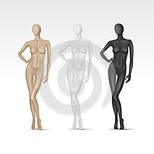 Vector Isolated Female Mannequin