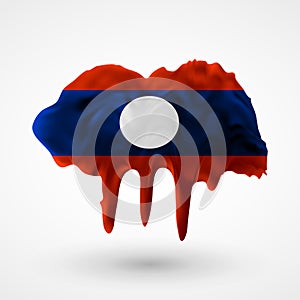 Vector isolated Flag of Laos painted colors