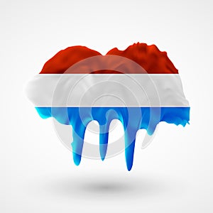 Vector isolated Flag of Luxembourg painted colors