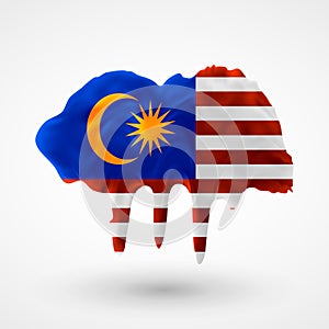 Vector isolated Flag of Malaysia painted colors