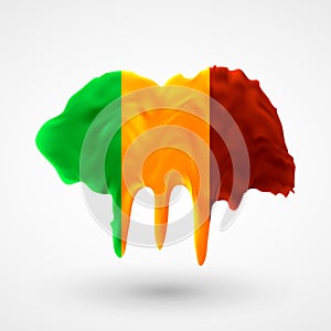 Vector isolated Flag of Mali painted colors