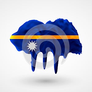 Vector isolated Flag of Nauru painted colors