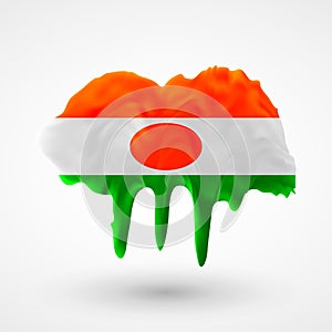Vector isolated Flag of Niger painted colors