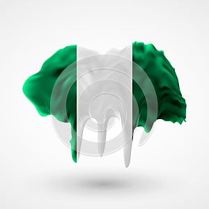 Vector isolated Flag of Nigeria painted colors