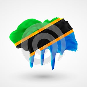 Vector isolated Flag of Tanzania painted colors