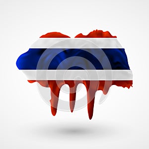 Vector isolated Flag of Thailand painted colors