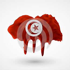 Vector isolated Flag of Tunisia painted colors