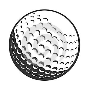 Vector Isolated Golf Ball Silhouette