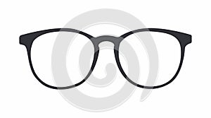 Vector Isolated Illustration of Black Glasses Frame