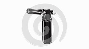 Vector Isolated Illustration of a Blowtorch. Black and white