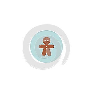 Vector isolated illustration. Christmas gingerbread man icon