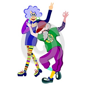 Dancing elder couple