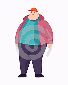 Vector isolated illustration of a fat person.