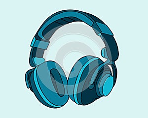 Vector isolated illustration of headphones.