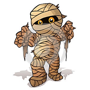 Vector isolated illustration of a merry mummy for Halloween