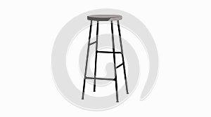 Vector Isolated Illustration of a Metal and Wood Stool.