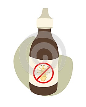 Vector isolated illustration of pediculosis treatment shampoo.