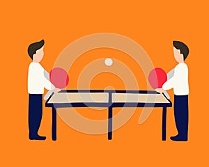 Vector isolated illustration of tennis game.