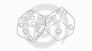Vector Isolated Illustrator or Icon of Two Dices
