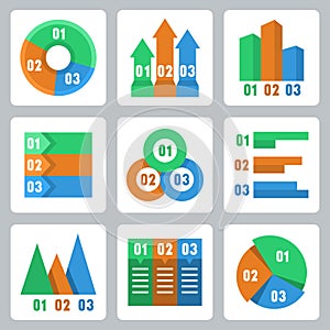 Vector isolated infographics related icons