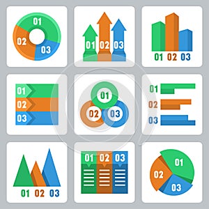 Vector isolated infographics related icons photo