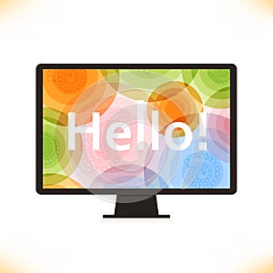 Vector isolated monitor Multicolor screen Computer silhouette