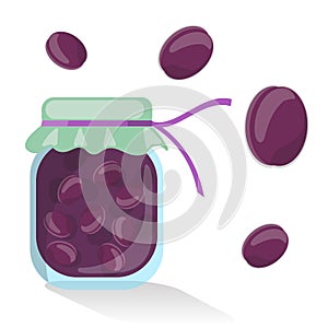 Vector isolated plum jam