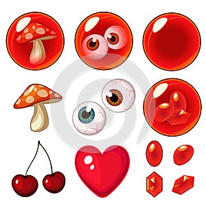 Vector isolated red bubbles set
